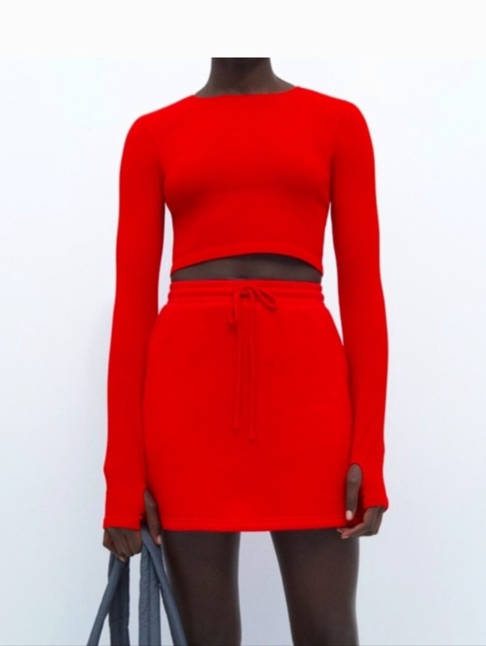ZARA High Rise Limitless Contour Collection Fleece Sweatshirt Mini Skirt Size S